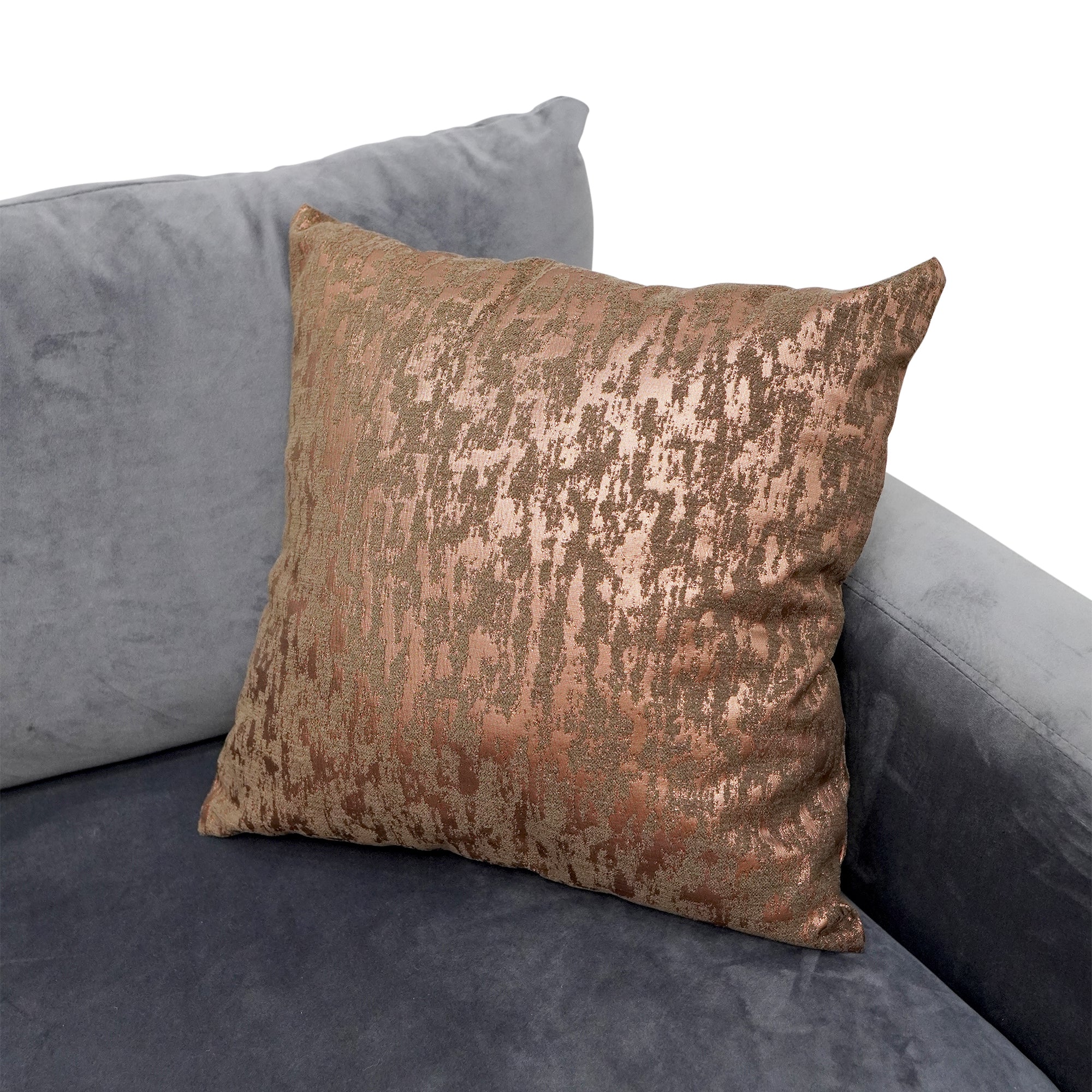 Furnings - Reflection Pattern Bronze Chenille Square Pillow 18" x 18"