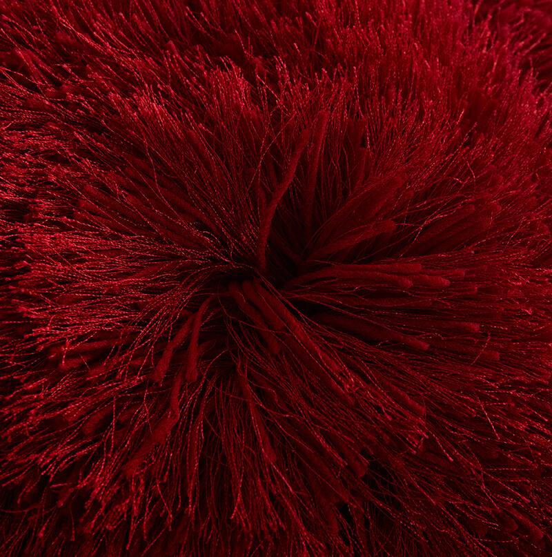 Furnings - Decorative Shaggy Pillow in Red