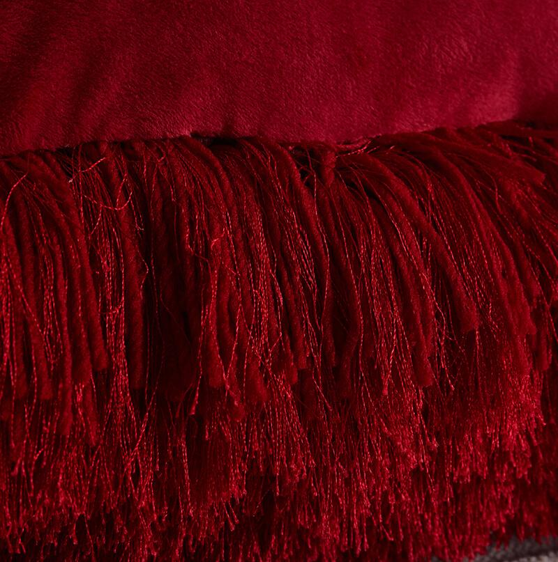 Furnings - Decorative Shaggy Pillow in Red