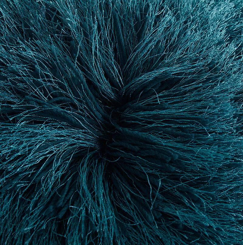 Furnings - Decorative Shaggy Pillow in Turquoise