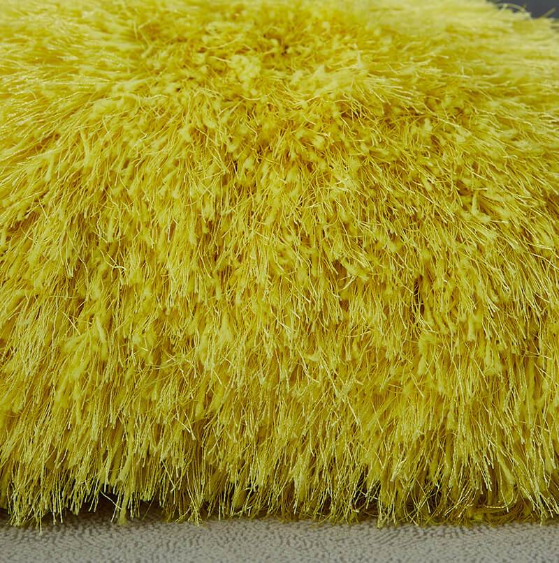 Furnings - Decorative Shaggy Yellow Square Pillow