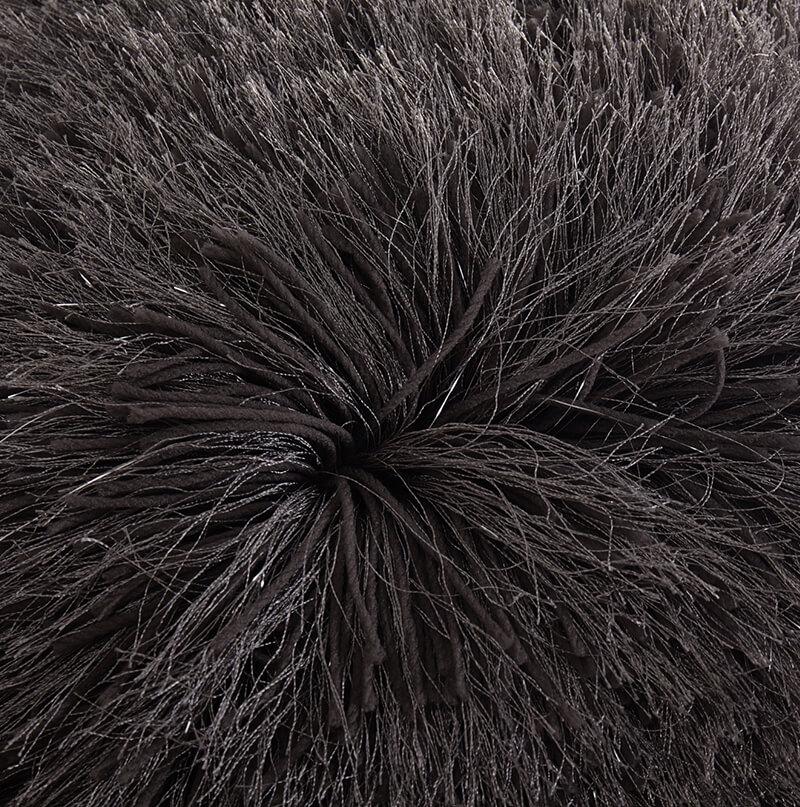 Furnings - Decorative Shaggy Pillow with Lurex in Gray