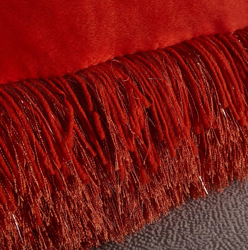 Furnings - Decorative Shaggy Pillow with Lurex in Rust