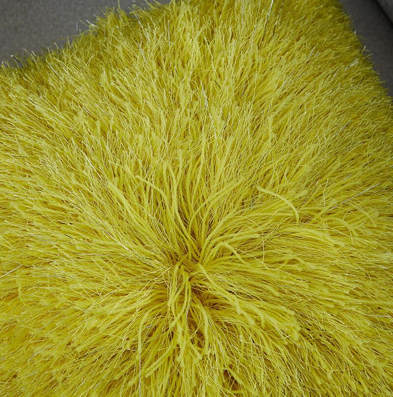 Furnings - Decorative Shaggy Pillow with Lurex in Yellow