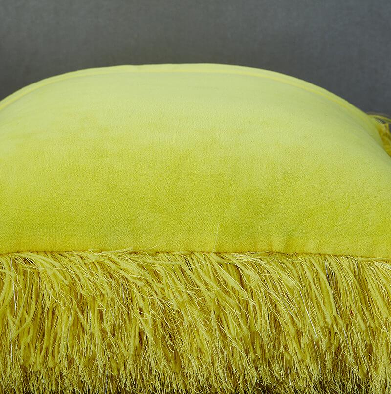 Furnings - Decorative Shaggy Pillow with Lurex in Yellow