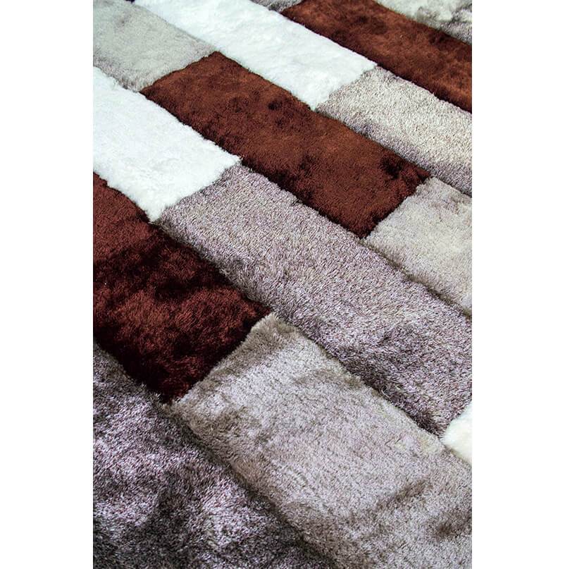 Furnings 3D Parquette Shaggy Area Rug - 11'L x 8'W x 1"H