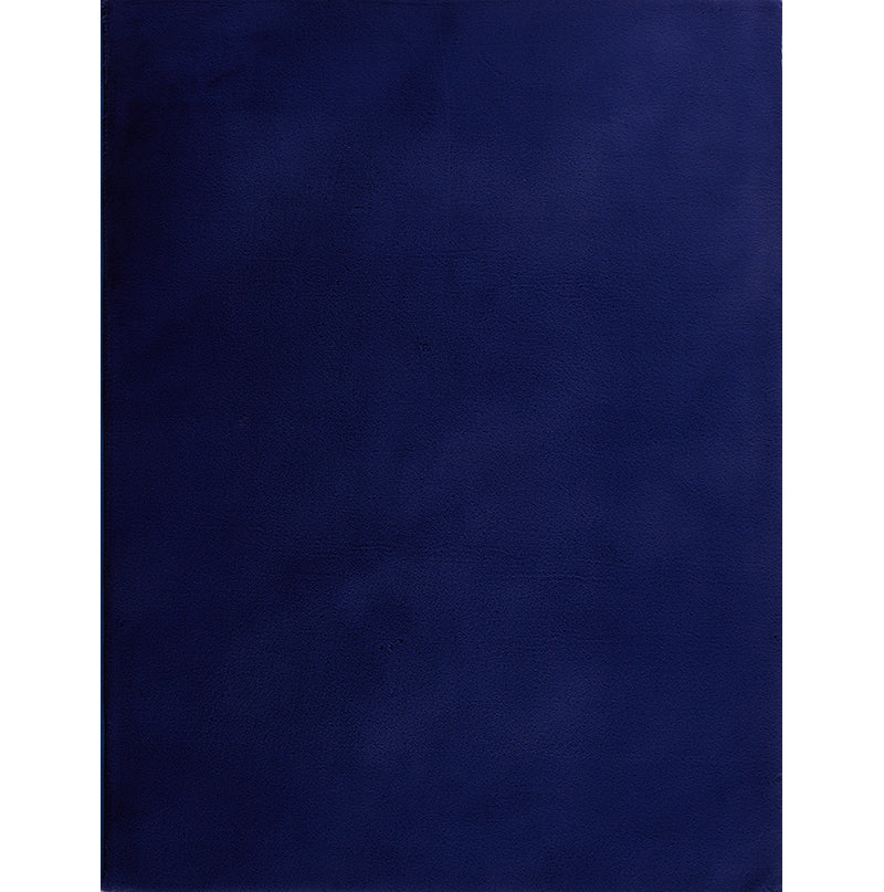 Furnings - Lily Luxury Navy Blue Chinchilla Faux Fur Area Rug