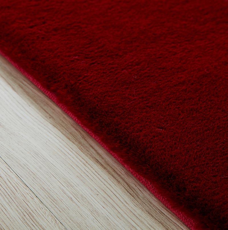 Furnings - Lily Luxury Red Chinchilla Faux Fur Area Rug