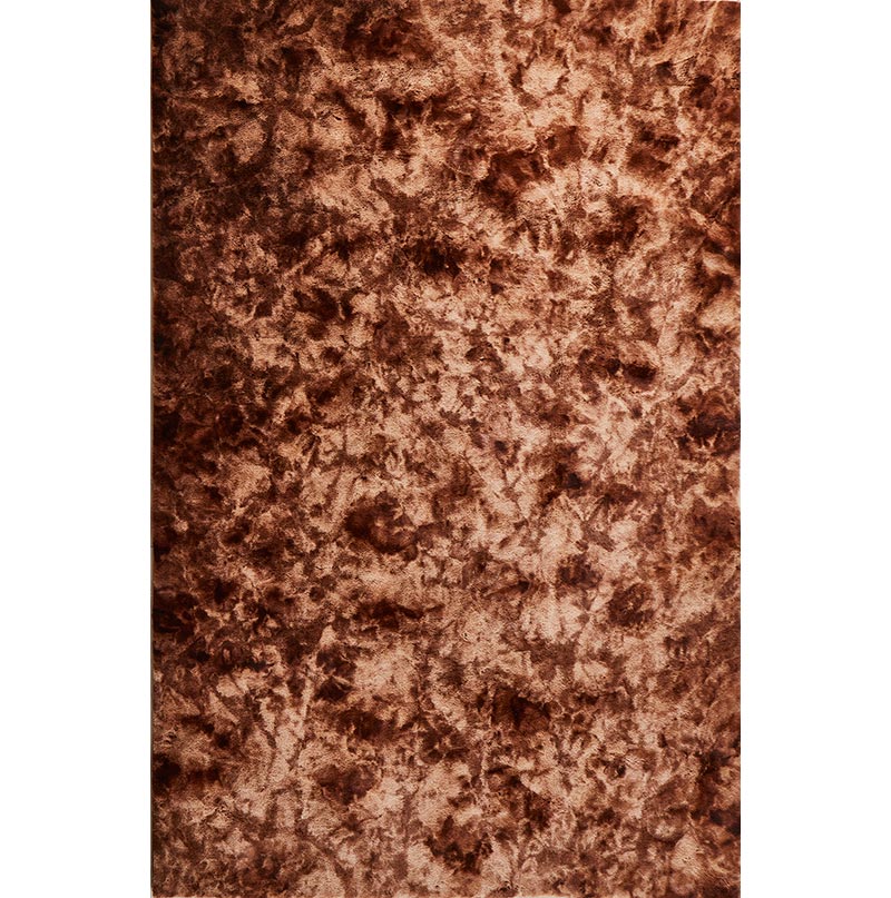 Furnings Lily Luxury Brown Tie-Die Chinchilla Faux Fur Area Rug - 9'8"L x 6'6"W x 1" H