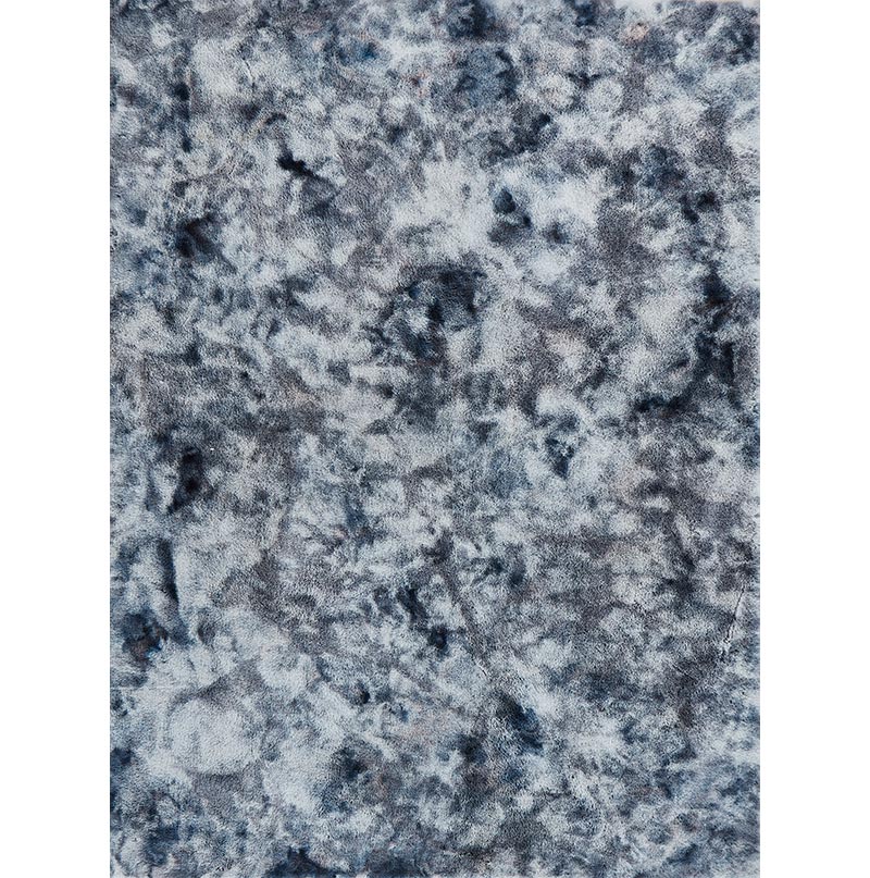 Furnings - Lily Luxury Gray Tie-Die Chinchilla Faux Fur Area Rug