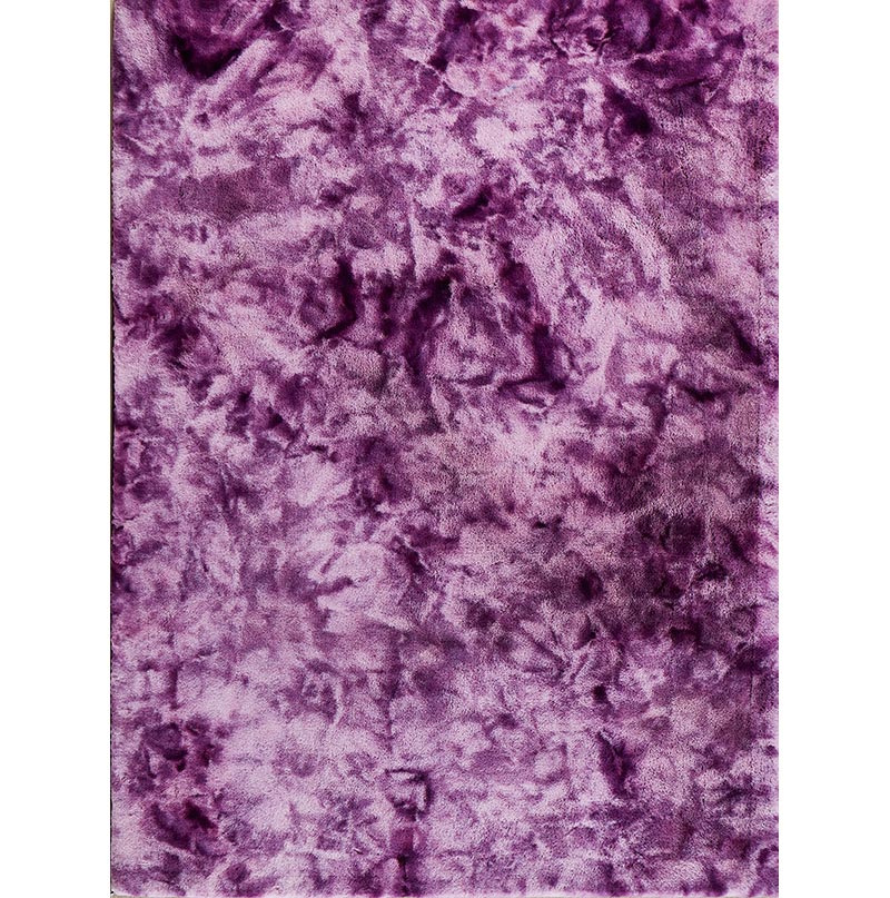 Furnings - Lily Luxury Purple Tie-Die Chinchilla Faux Fur Area Rug