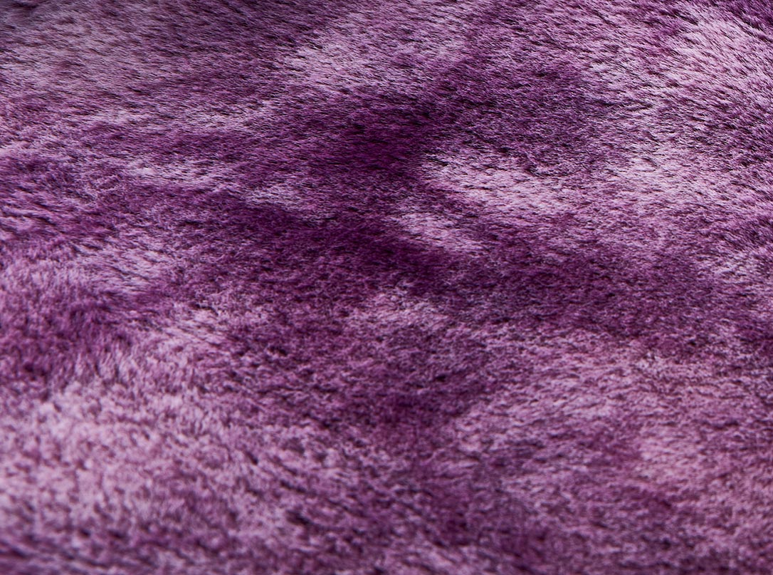 Furnings Lily Luxury Purple Tie-Die Chinchilla Faux Fur Area Rug - 6'6"L x 5'W x 1"H