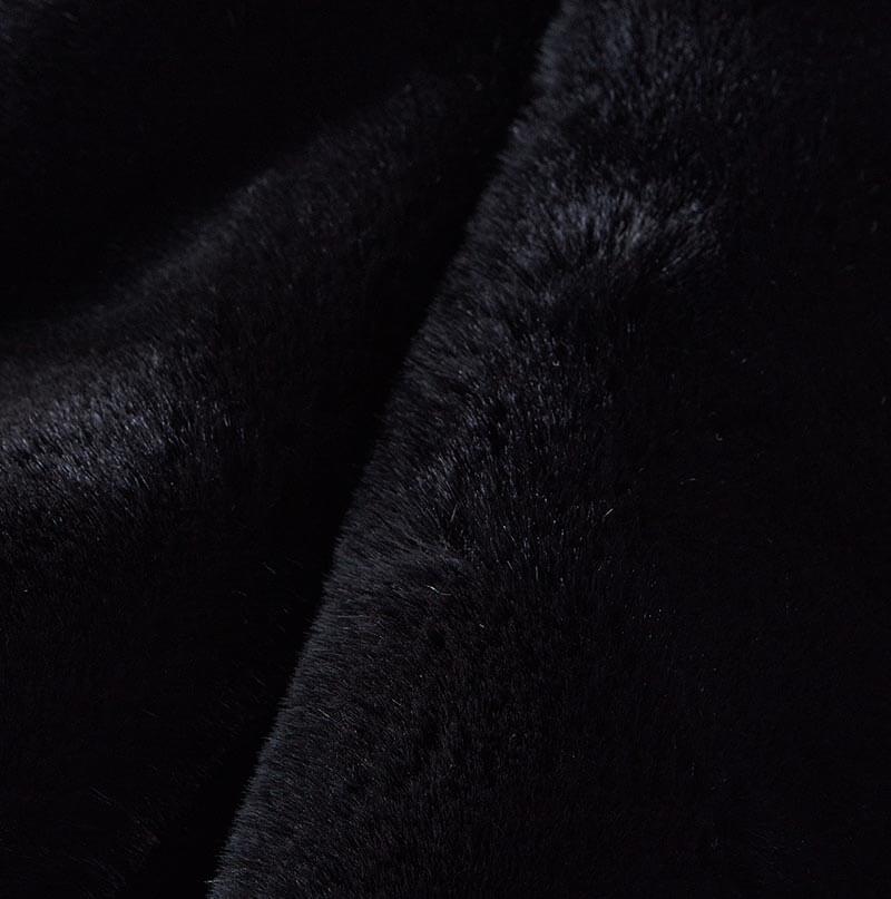 Furnings - Cassilda Luxury Black Chinchilla Faux Fur Throw Blanket