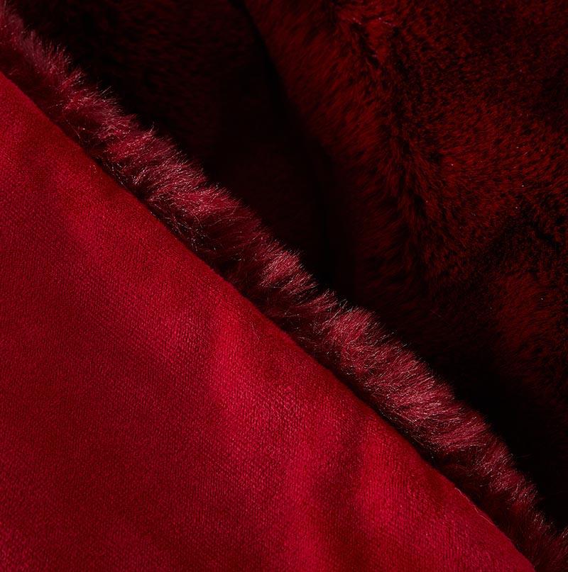 Furnings - Cassilda Luxury Red Chinchilla Faux Fur Throw Blanket