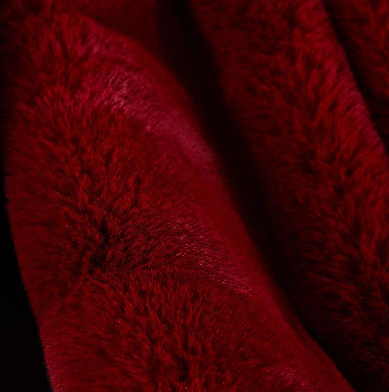 Furnings - Cassilda Luxury Red Chinchilla Faux Fur Throw Blanket