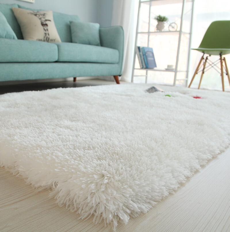 Furnings Snow White Long Pile Shaggy Area Rug - 7'L x 5'W x 1"H