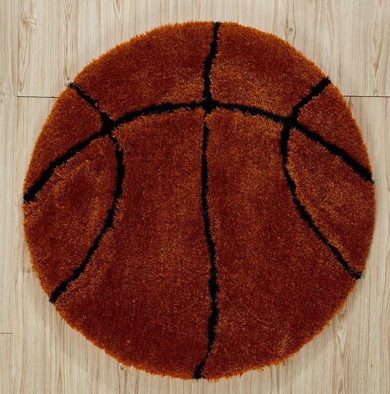 Furnings - Basketball Shape Extra Soft Shaggy Decorative Area Rug