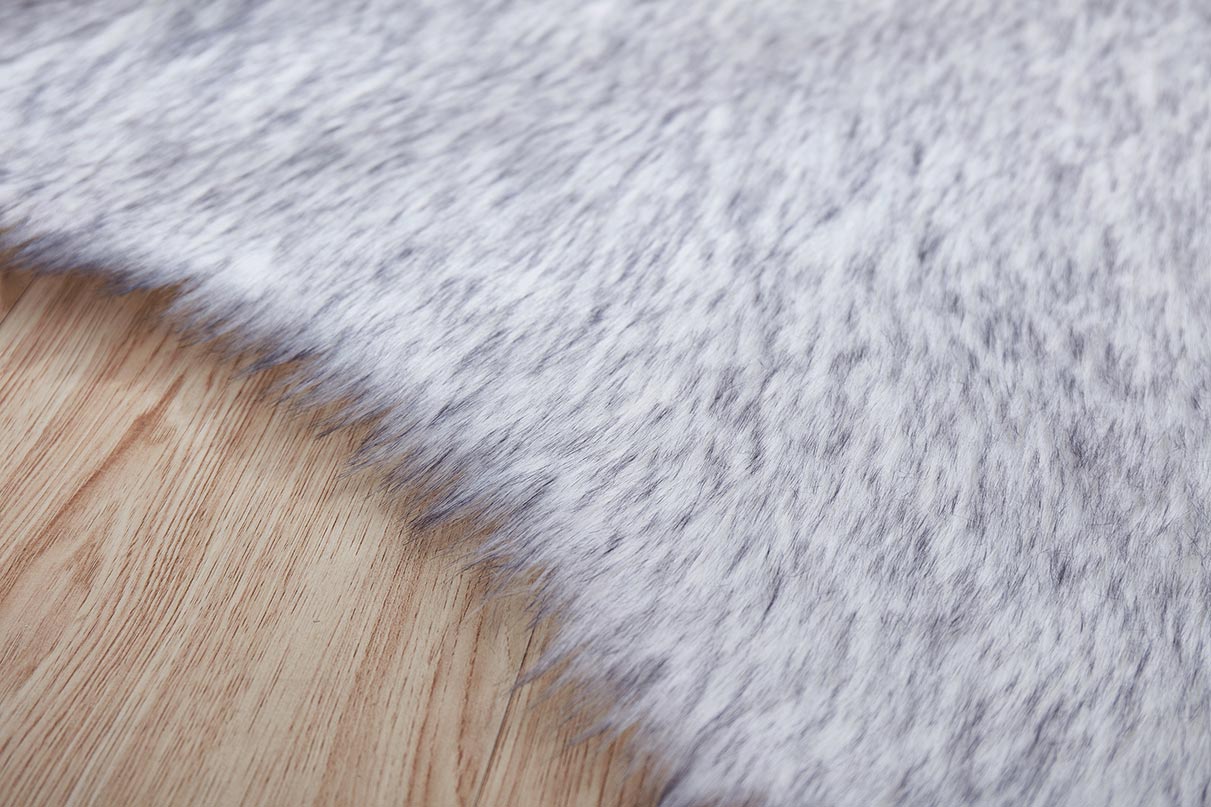 Furnings - Luxury Dark Gray Faux Fur Decorative Rug 32" x 71"