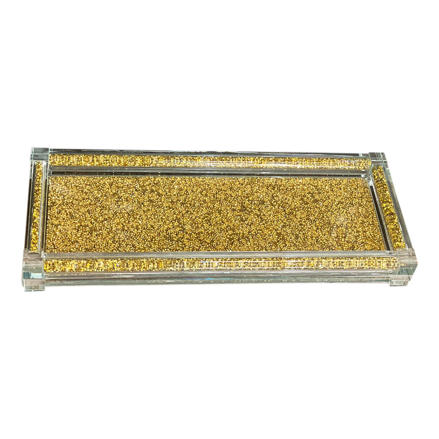 Furnings - Gold Crushed Diamond Glass Tray in Gift Box