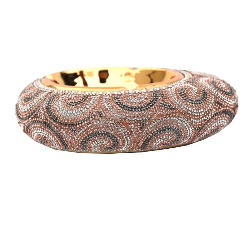 Furnings Ambrose Gold Plated Crystal Embellished Ceramic Ashtray (8.5 In. x 6.5 In. x 2.4 In.)