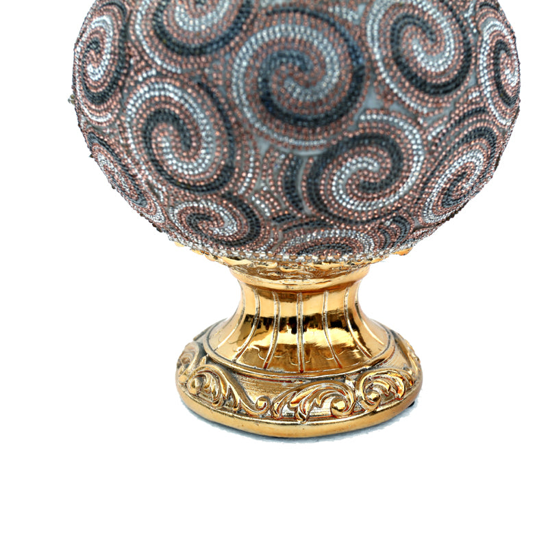 Furnings - Ambrose Gold Plated Crystal Embellished Ceramic Vase (8 In. x 8 In. x 13 In.)