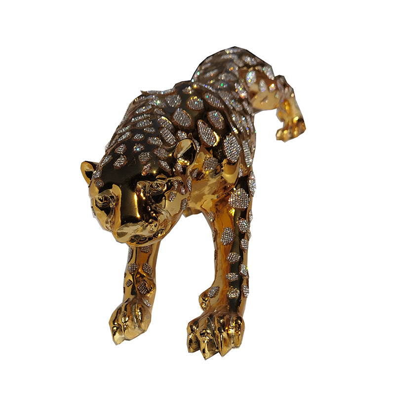 Furnings Ambrose Diamond Encrusted Gold Plated Panther - Large