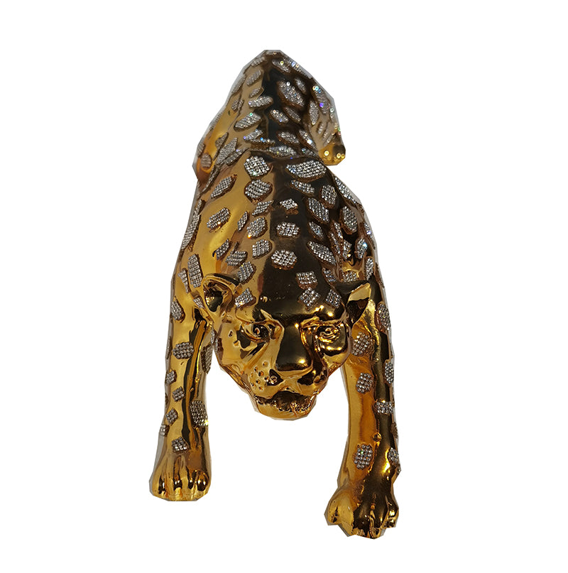 Furnings Ambrose Diamond Encrusted Gold Plated Panther - Large