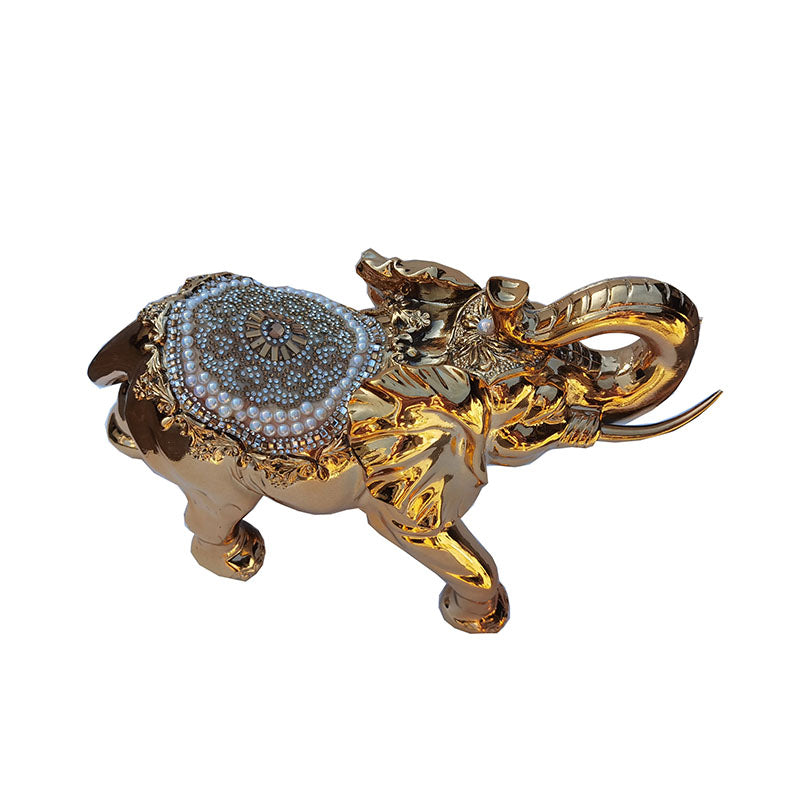 Furnings - Ambrose Gold Plated Happy Elephant (11.5" x 5" x 8.5")