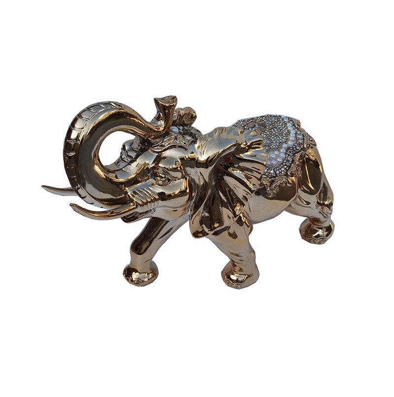 Furnings - Ambrose Gold Plated Happy Elephant (11.5" x 5" x 8.5")