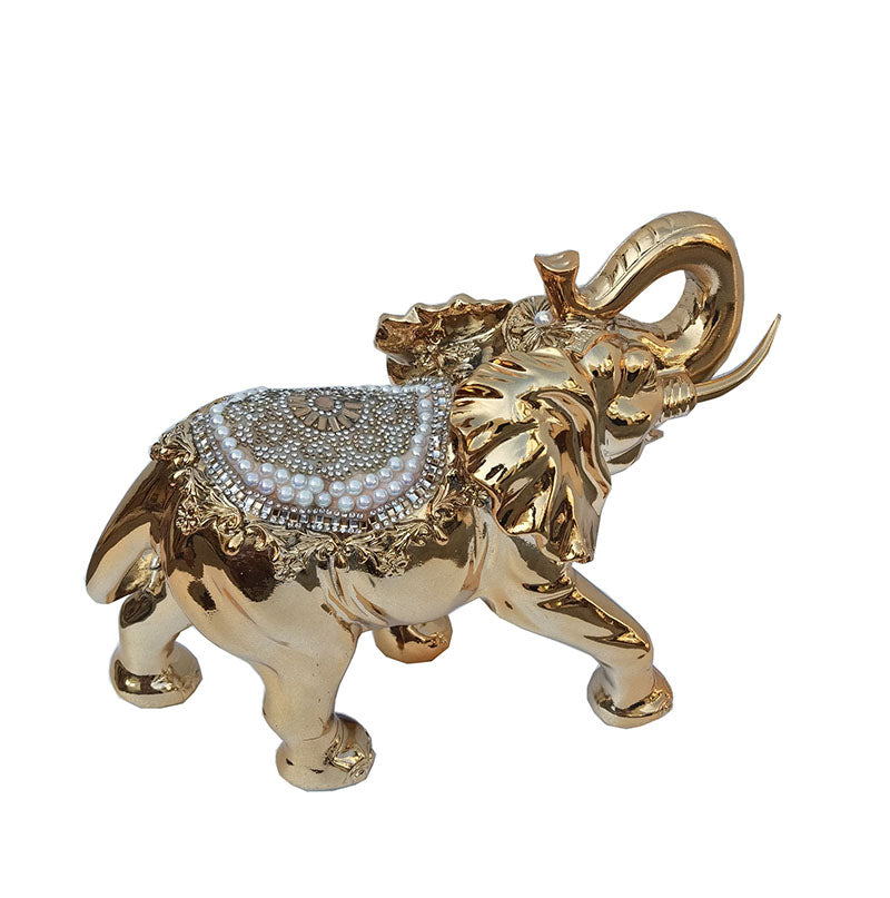 Furnings - Ambrose Gold Plated Happy Elephant (11.5" x 5" x 8.5")