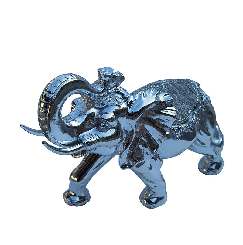 Furnings - Ambrose Chrome Plated Happy Elephant (11.5" x 5" x 8.5")