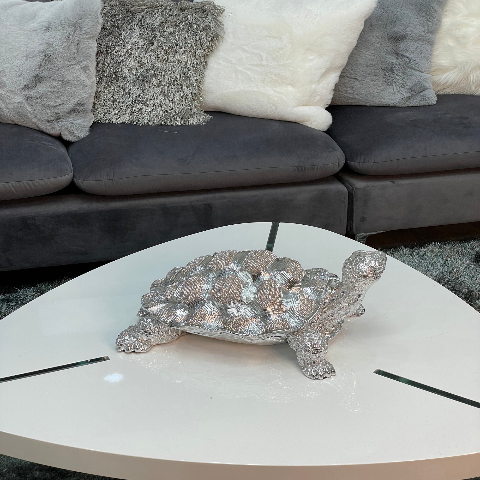 Furnings - Ambrose Diamond Encrusted Chrome Plated Turtle