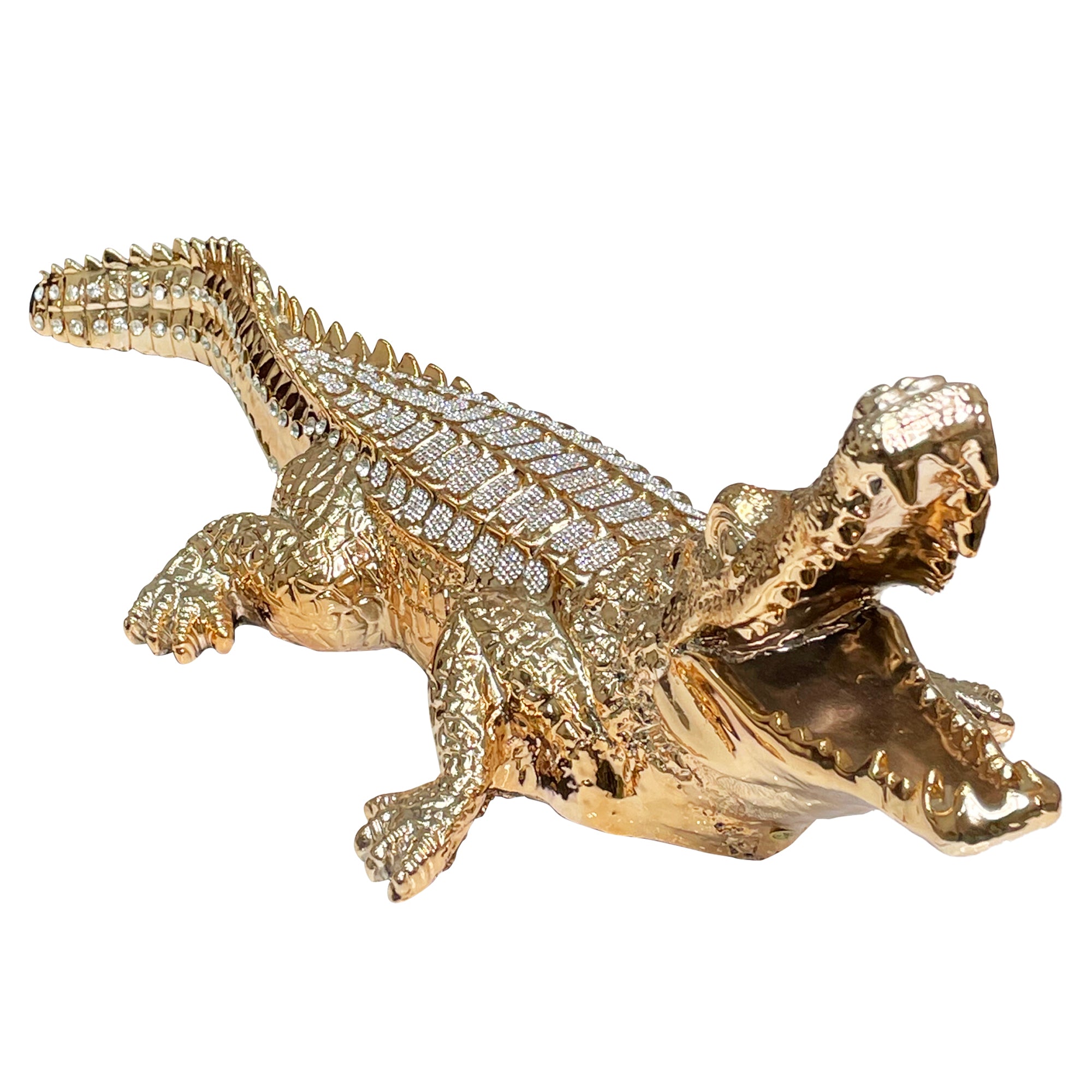 Furnings - Ambrose Diamond Encrusted Gold Plated Crocodile