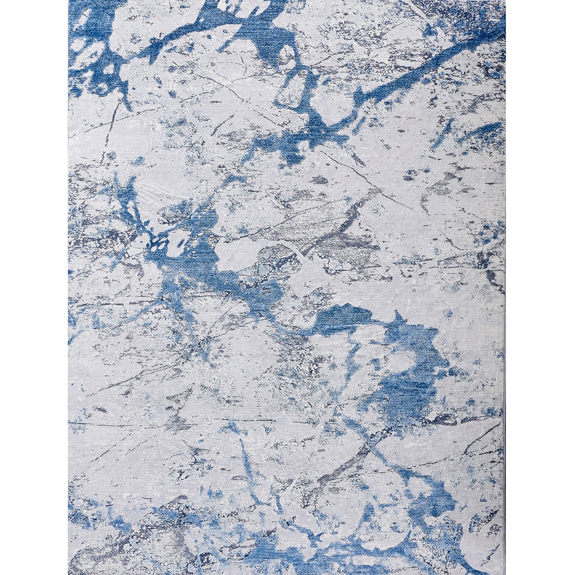 Furnings - Zara Abstract Design Machine Washable Silver Blue Area Rug