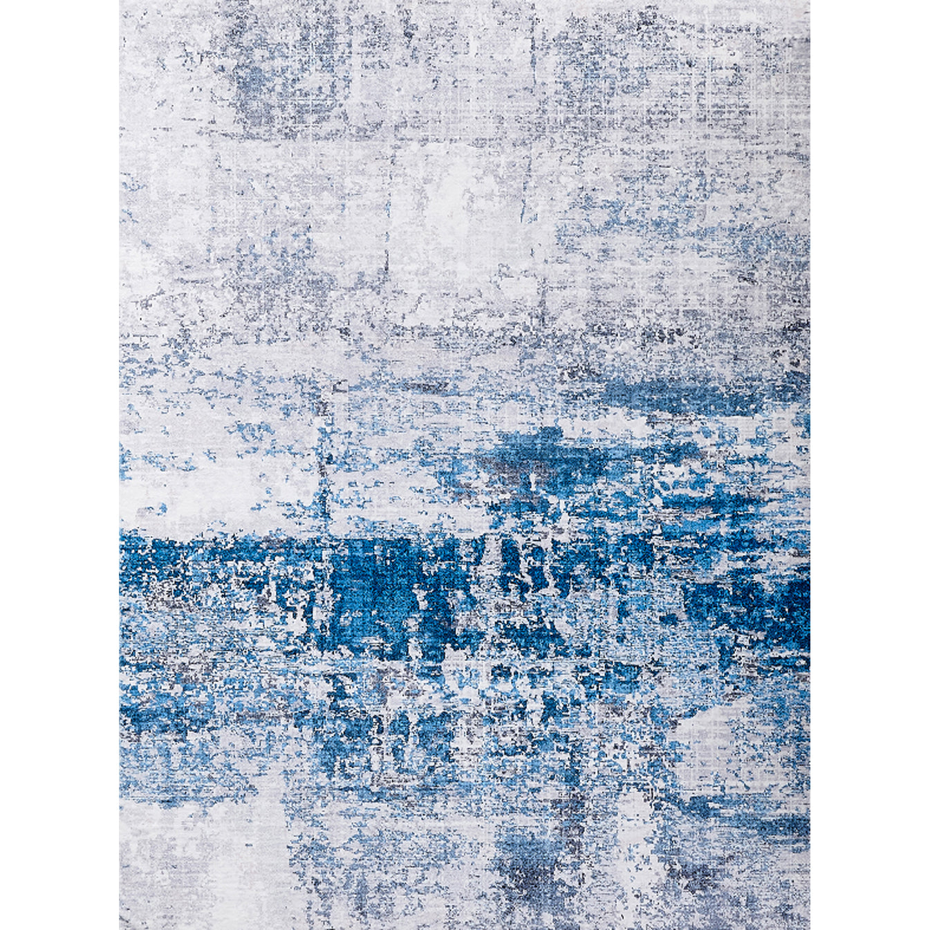 Furnings - Zara Abstract Design Machine Washable Gray and Turquoise Area Rug