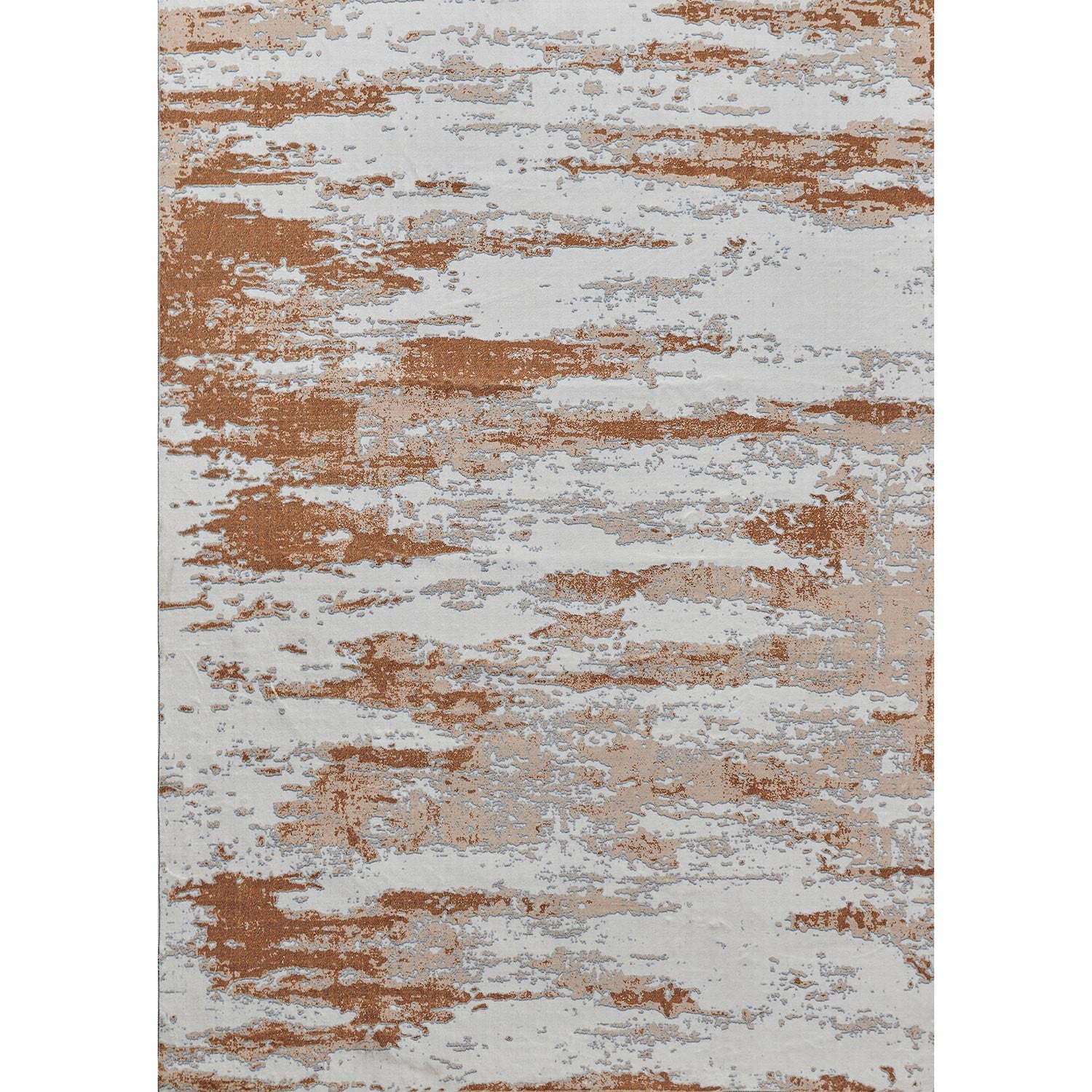 Furnings - Zara Abstract Design Machine Washable Gray, Brown and Rust Area Rug