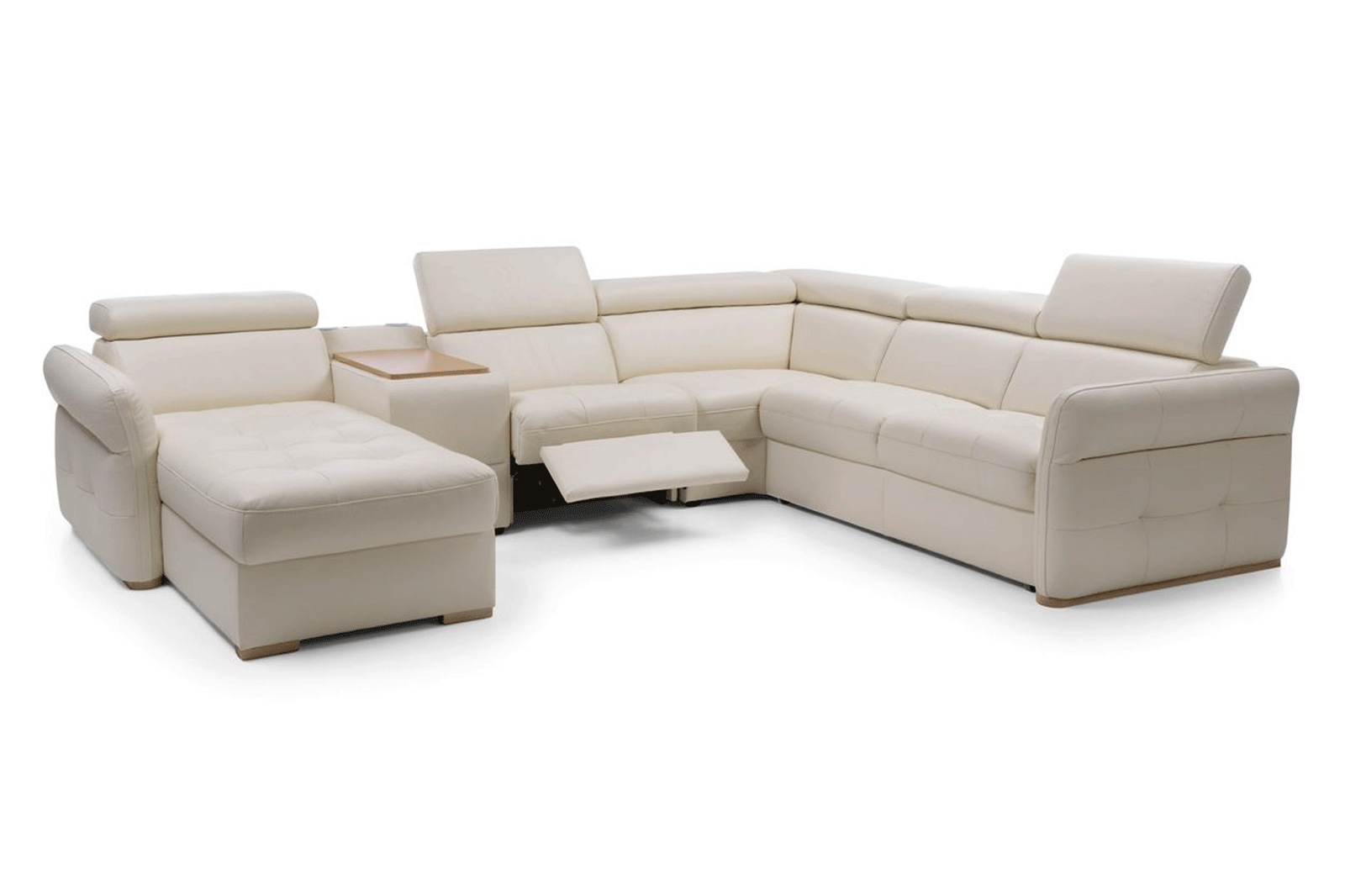 Gala - Massimo Sectional Left Chaise with Storage, Bar Element, Electric Recliner and Bed