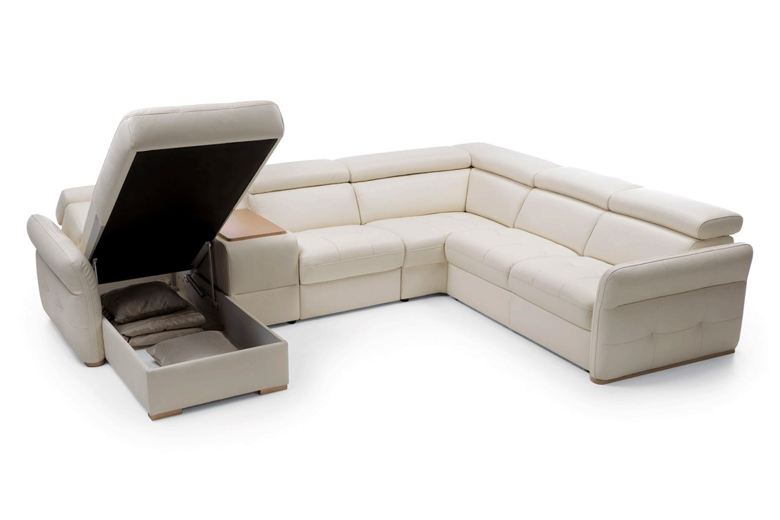 Gala - Massimo Sectional Left Chaise with Storage, Bar Element, Electric Recliner and Bed