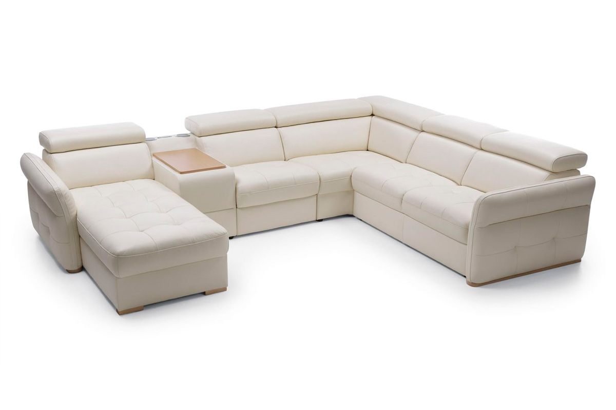 Gala - Massimo Sectional Left Chaise with Storage, Bar Element, Electric Recliner and Bed