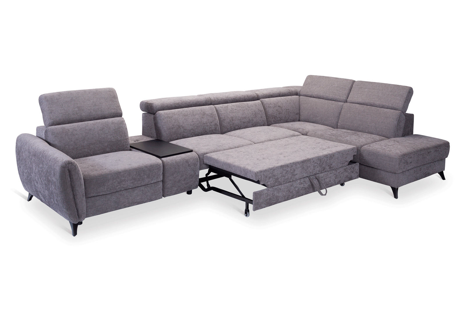 Gala - Lorens Sectional with Recliner, Bed, Bar