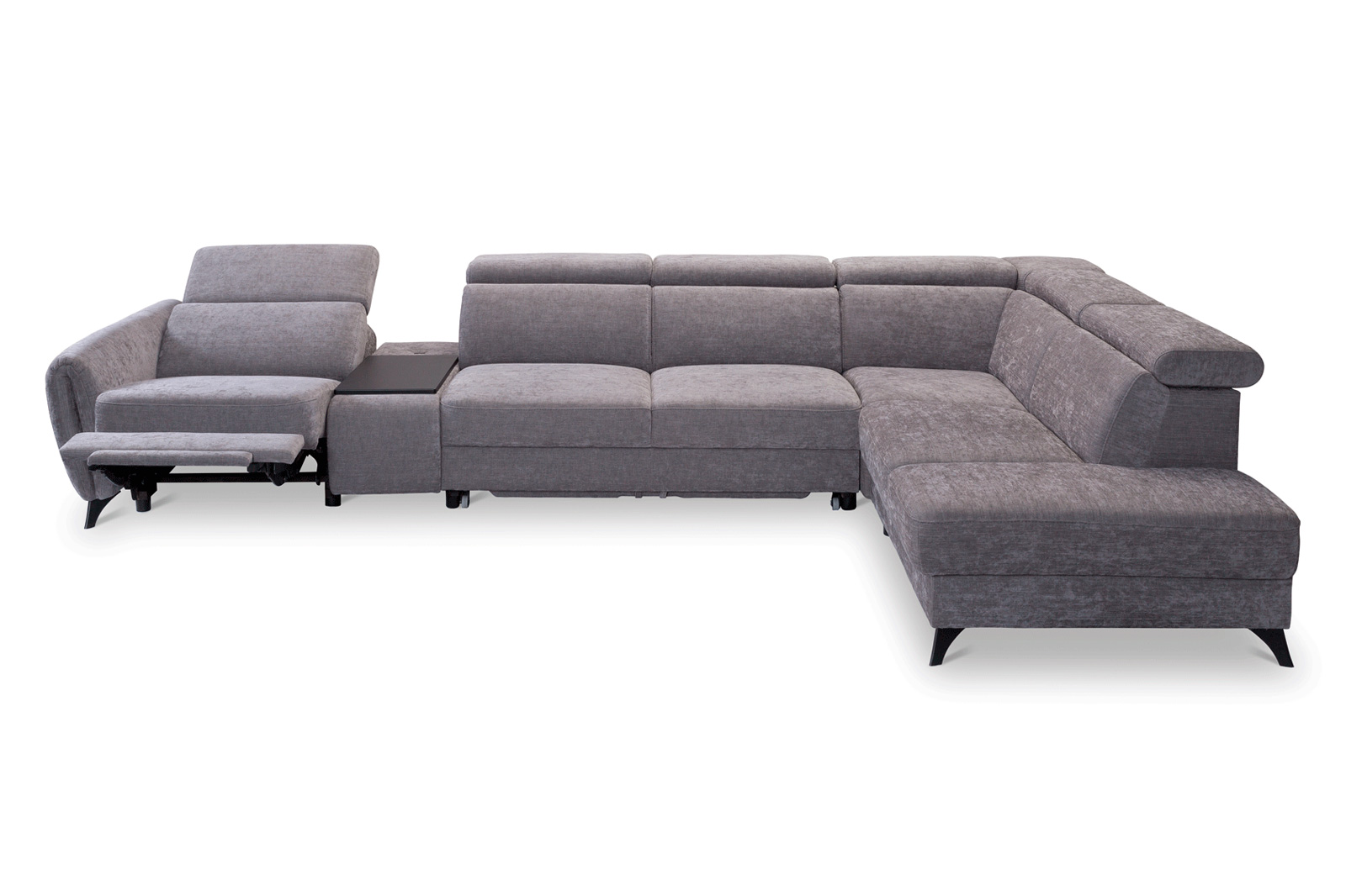 Gala - Lorens Sectional with Recliner, Bed, Bar