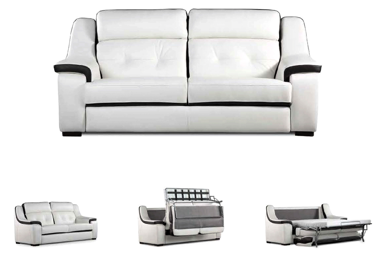 Gamamobel™ Monaco Pillow Top Arms Large Sofa Bed - Lux Leather