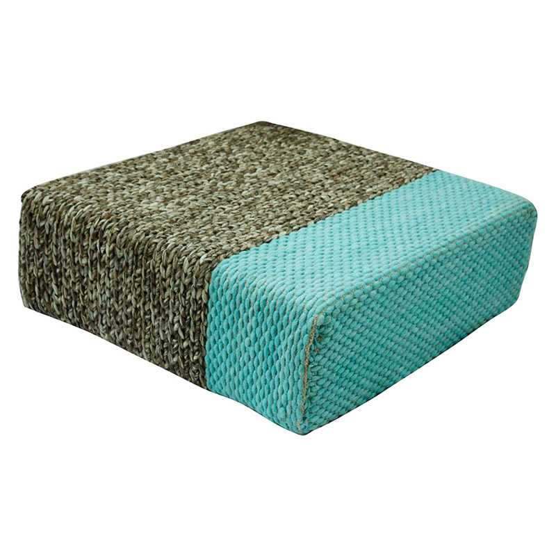 GFURN - Ira Handmade Wool Braided Square Pouf