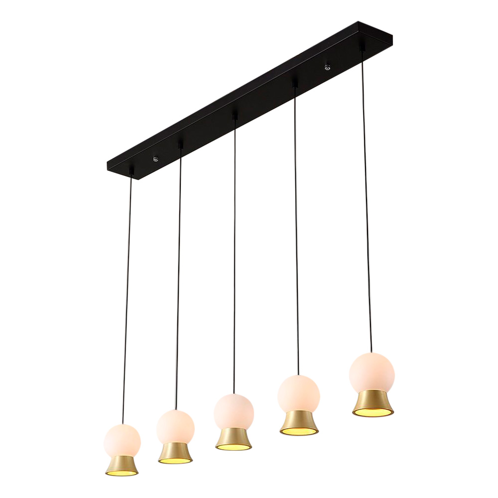 GFURN Hope Pendant Lamp - Gold/Black/White, 5 bulbs