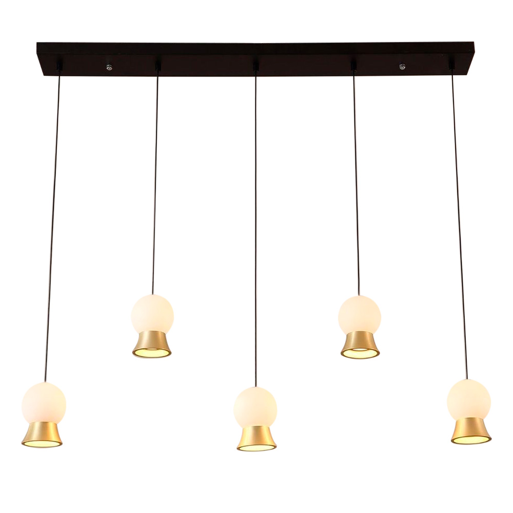 GFURN Hope Pendant Lamp - Gold/Black/White, 5 bulbs