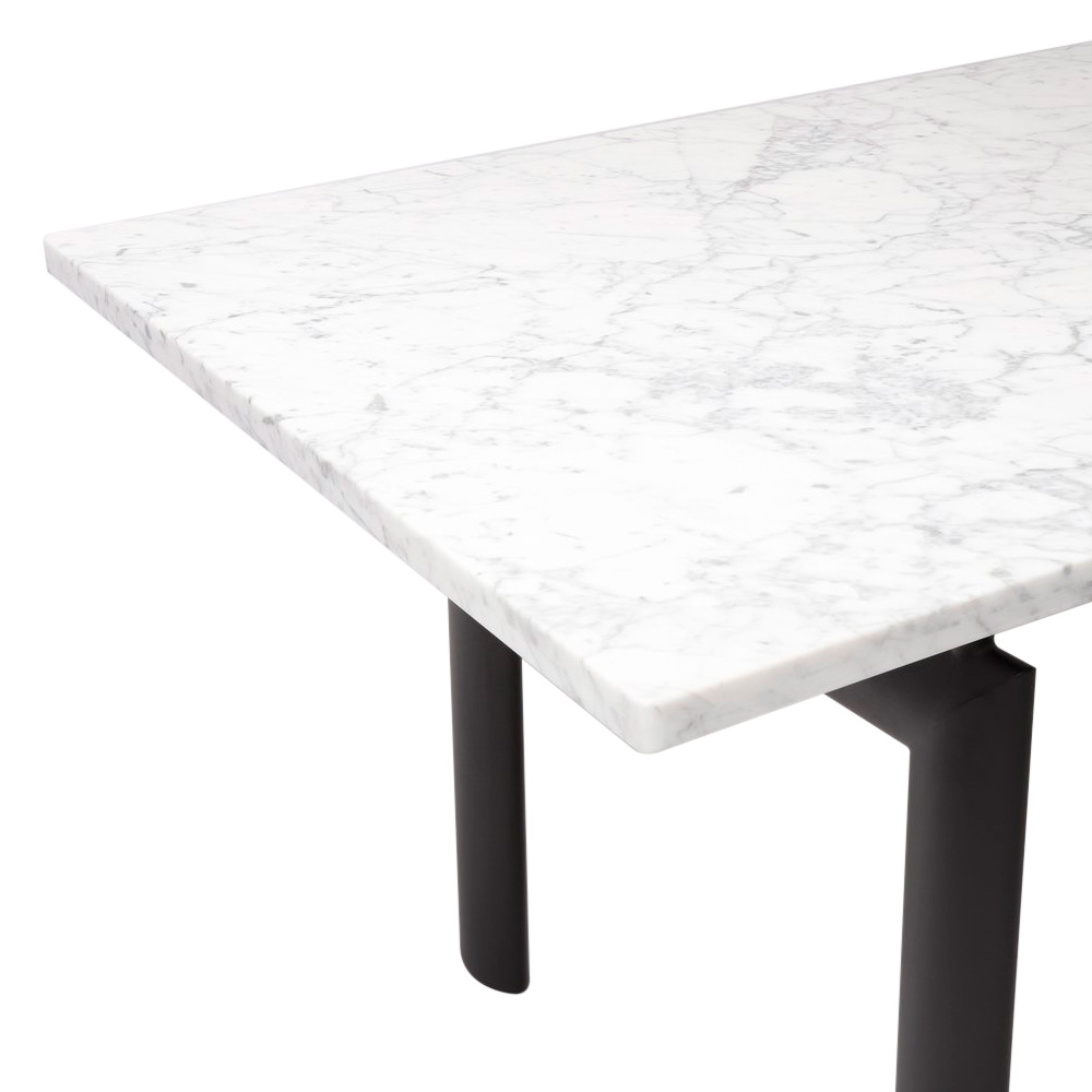 GFURN Roland Dining Table - White Marble/Black