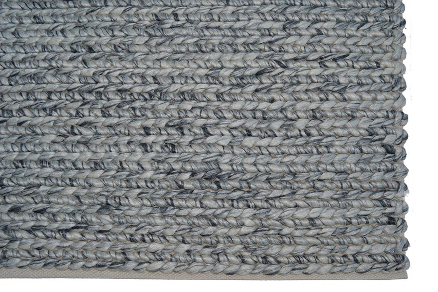 GFURN Rohan Handmade Wool Braided Rug - Beige/Gray, 5 x 7 ft