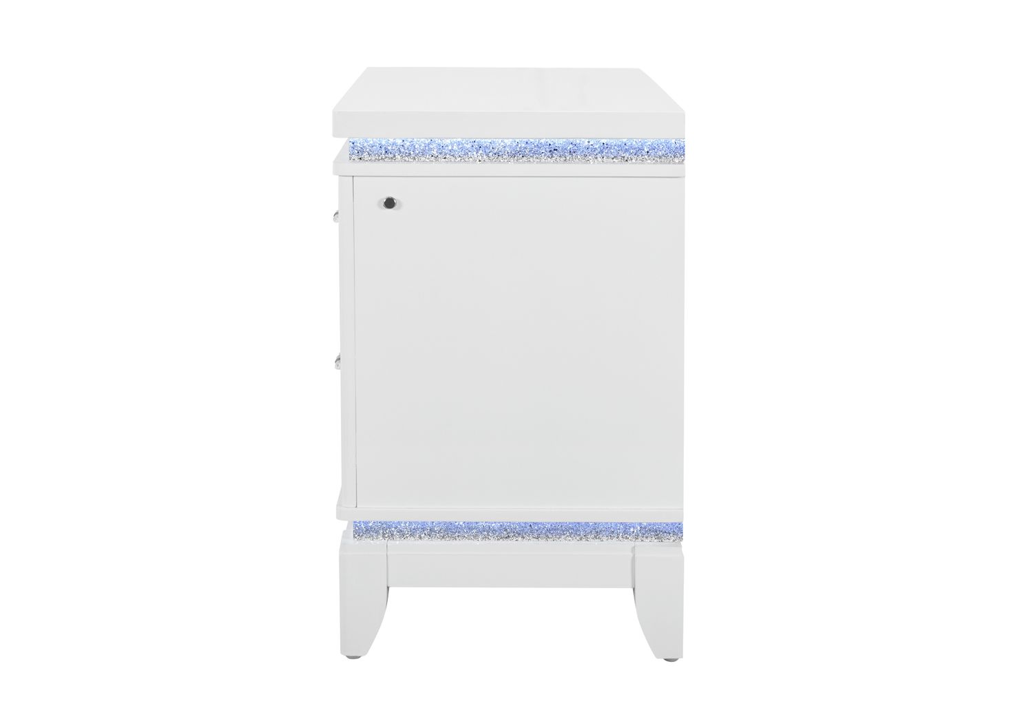 GF™ - Alina White Nightstand With Led and Usb