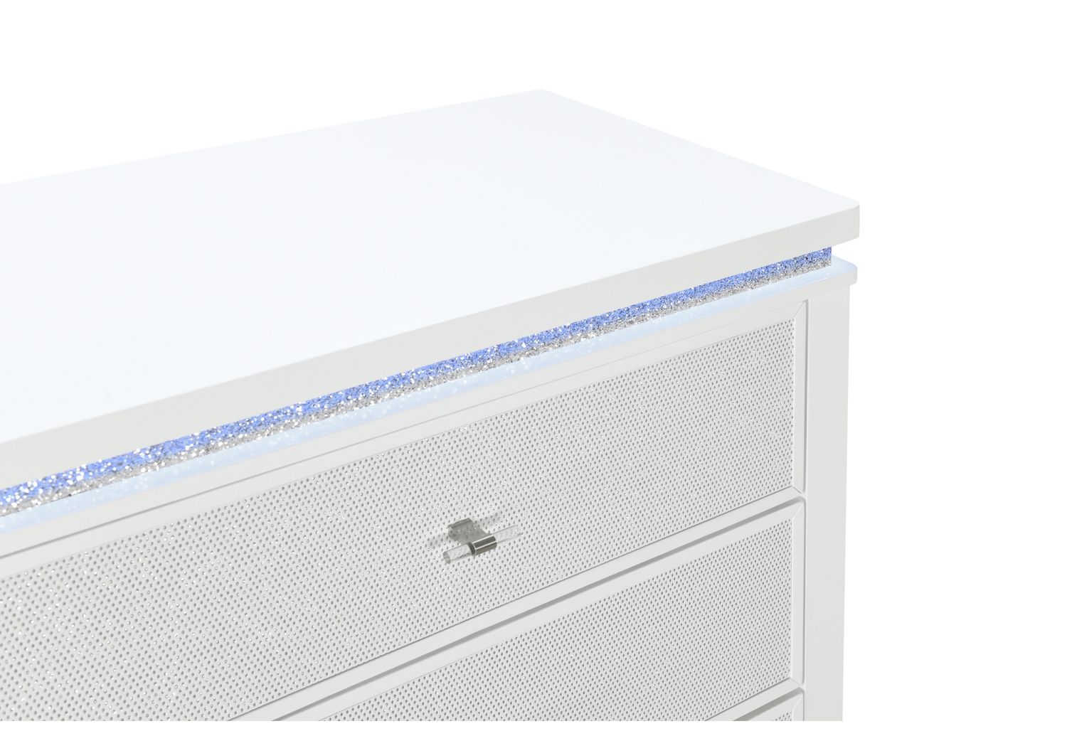 GF™ - Alina White Nightstand With Led and Usb