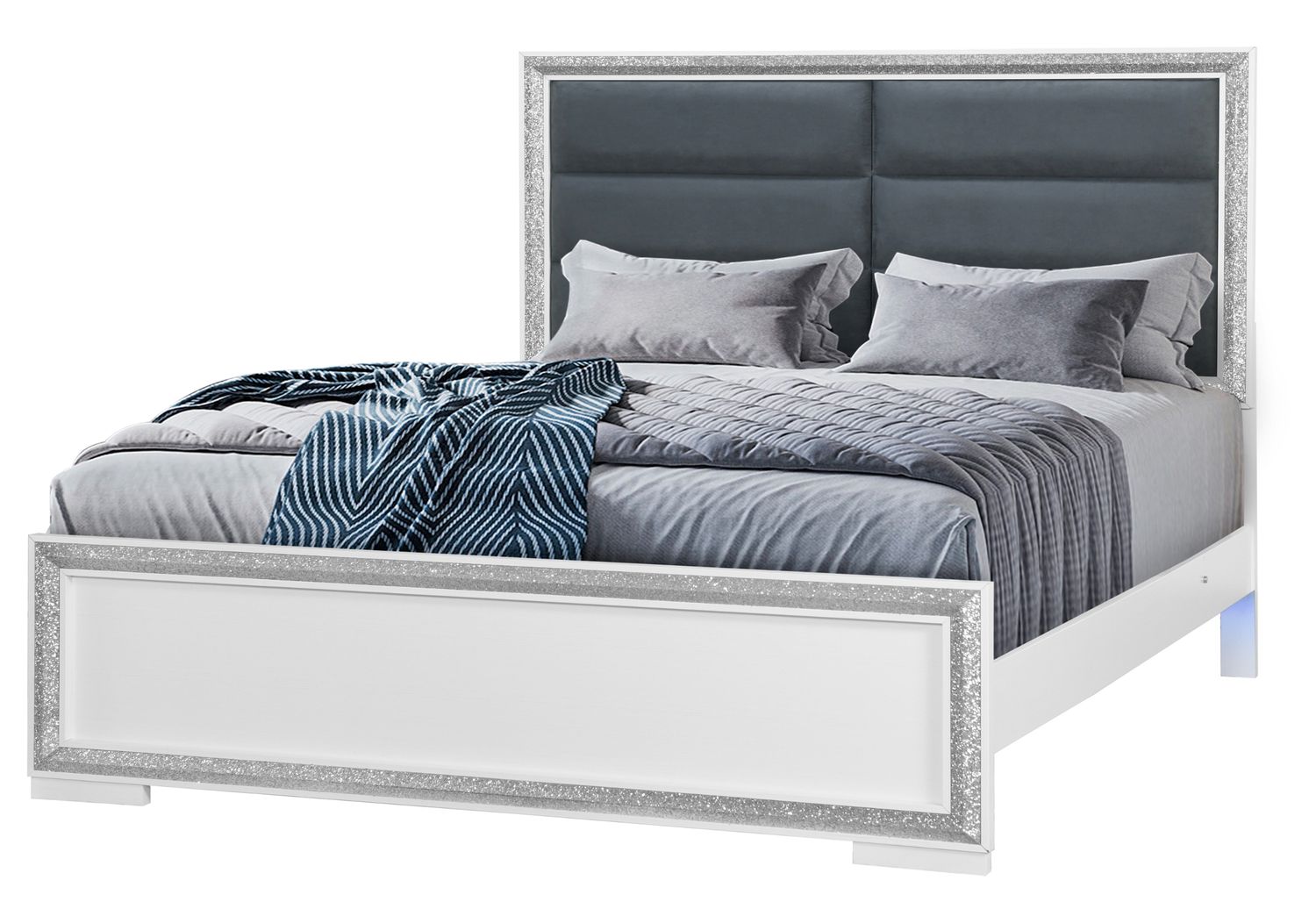 GF Andros Silver Bed With Led